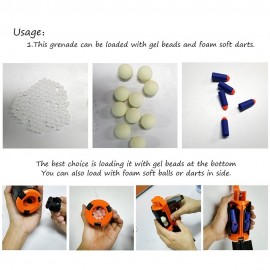 Replacement Plastic Filling Modified ABS Bomb Bullet Refillable Bombing Children's Toy (Package 1 without Crystal Water Beads)