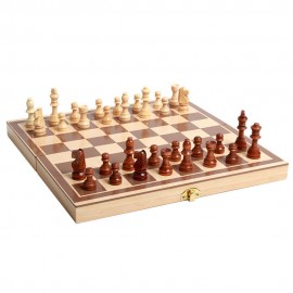 Wooden Chess Toys Set Wooden Puzzle Chess Folding Chessboard Chess Set International Chess Intellectual Training for Children