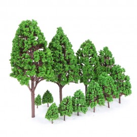 22pcs Mini Architectural Plastic Green Trees Scale Models Garden Decoration Tree Toys Train Railways Landscape Scenery Layout