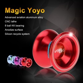 Professional Magic Yoyo T5 Overlord Aluminum Alloy Metal Yoyo 8 Ball KK Bearing with String for Kids Lake Blue