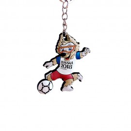 2018 World Cup Mascot Keychain Zabivaka Alloy Pendant Football Fans Gift