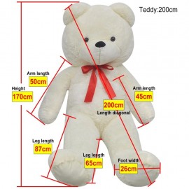teddy bear stuffed animal plush white 200 cm