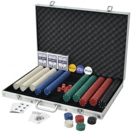 Poker set with 1,000 chips aluminum